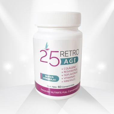 25 Retro Age + Colágeno + Resveratrol + Isoflavonas + Vitaminas + Minerales